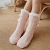 Women Warm Winter Outdoor Solid Color Plus Velvet Thicken Home Sleep Socks Tube Socks With Fluff