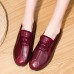 Women Solid Color Round Toe Casual Soft Comfortable Lace Up Flat Loafers Shoes